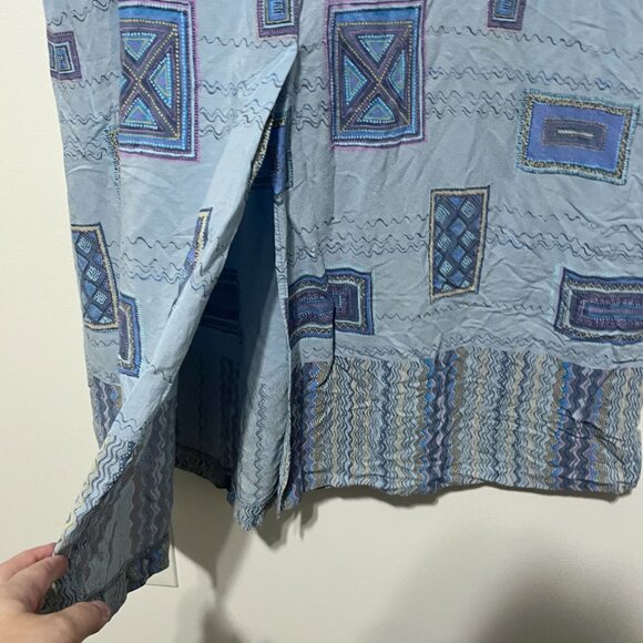 Norm Thompson Womens VTG Maxi Dress Size 14 Blue Printed Coastal Beach Summer - Picture 4 of 7